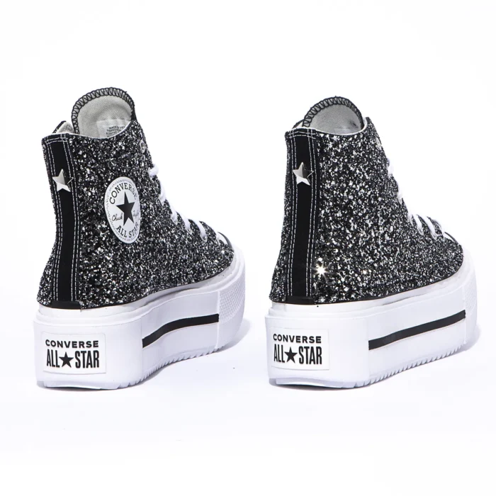 Platform Double Stack Hi Black Glitter - immagine 3