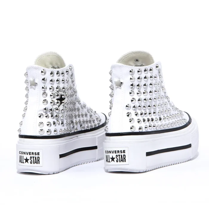 Platform Double Stack Hi White Borchie - immagine 3