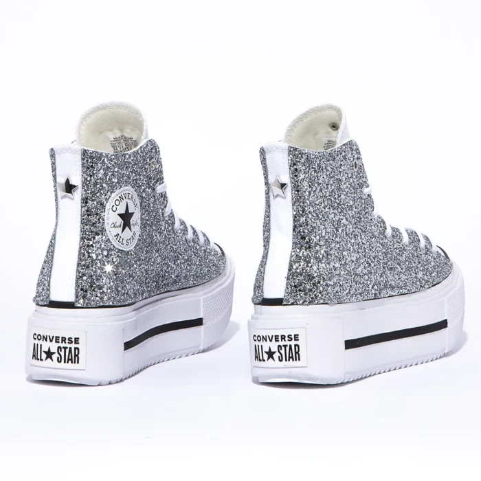 Platform Double Stack Hi White Glitter - immagine 3