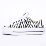 Platform Low White Zebra