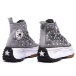 Platform Hike Hi Grey Borchie Strass Washed - immagine 4