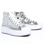 Platform Hi Move White Paillettes Argento - immagine 3