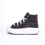Platform Hi Move Black Glitter Kid