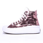 Platform Hi WhitePaillettes Pink
