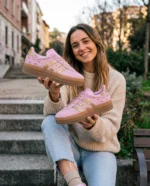 Adidas Gazelle Bold Pink Glitter Oro - immagine 6