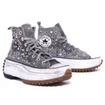 Platform Hike Hi Grey Borchie Strass Washed - immagine 3