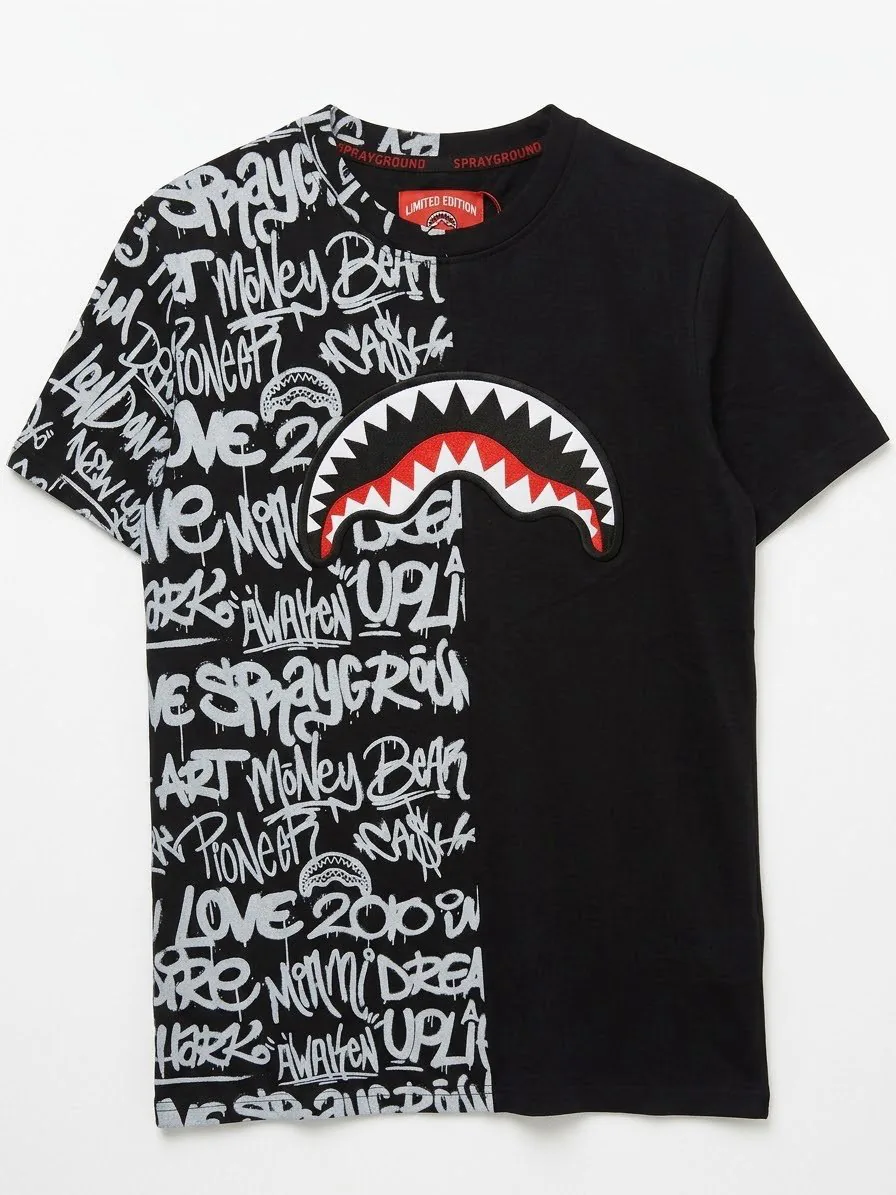 immagine-png-5 Sprayground Maglia Split Graffiti Regular T-Shirt - immagine 1