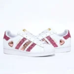 Adidas Superstar Glitter Rosa Heart Strass - immagine 4