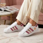 Adidas Superstar Glitter Rosa Heart Strass - immagine 2