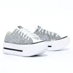 Platform Double Stack Low White Glitter - immagine 2